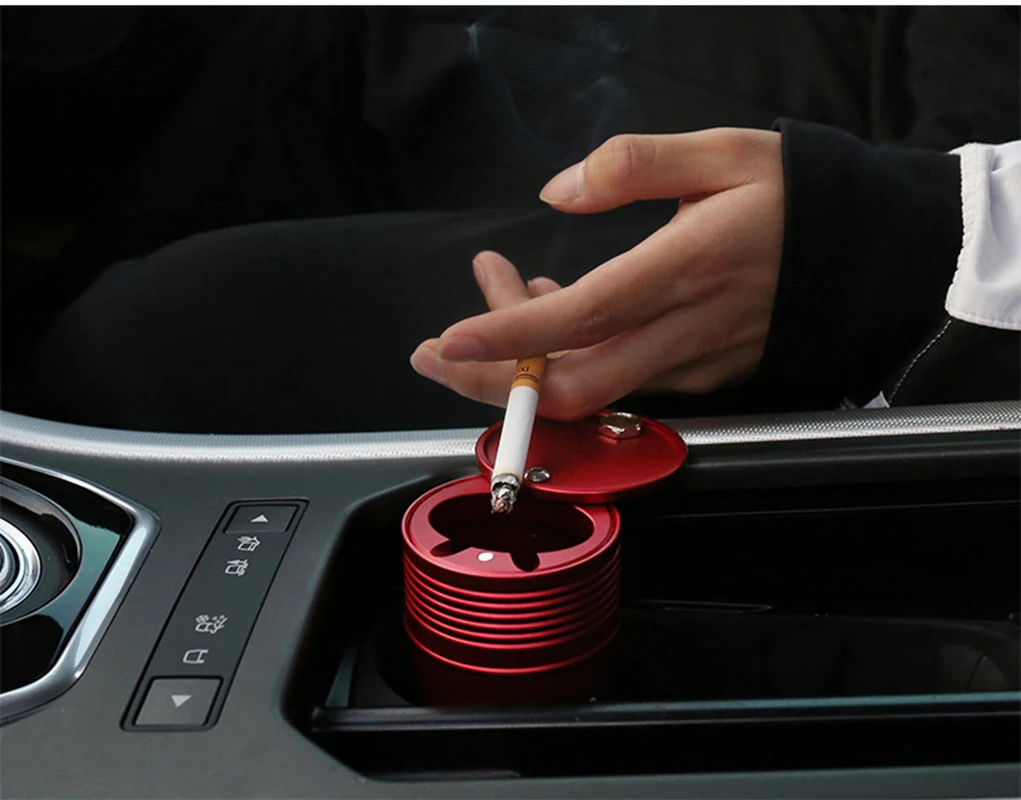 

Black Red Aluminum Alloy Car Ashtray Home Ashtray Car Interior Accessories Oil Bucket Ashtray Can Be Customized According To The
