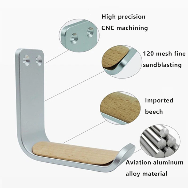 Держатель для гарнитуры с деревянной подушкой из алюминия под стол крепление