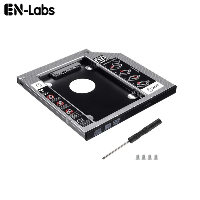 En-Labs 2,5 дюймов SATA 2-й HDD/SSD жесткий диск SATA для SATA caddy лоток для 9,5 мм ноутбука универсальный CD/DVD-ROM Оптический отсек