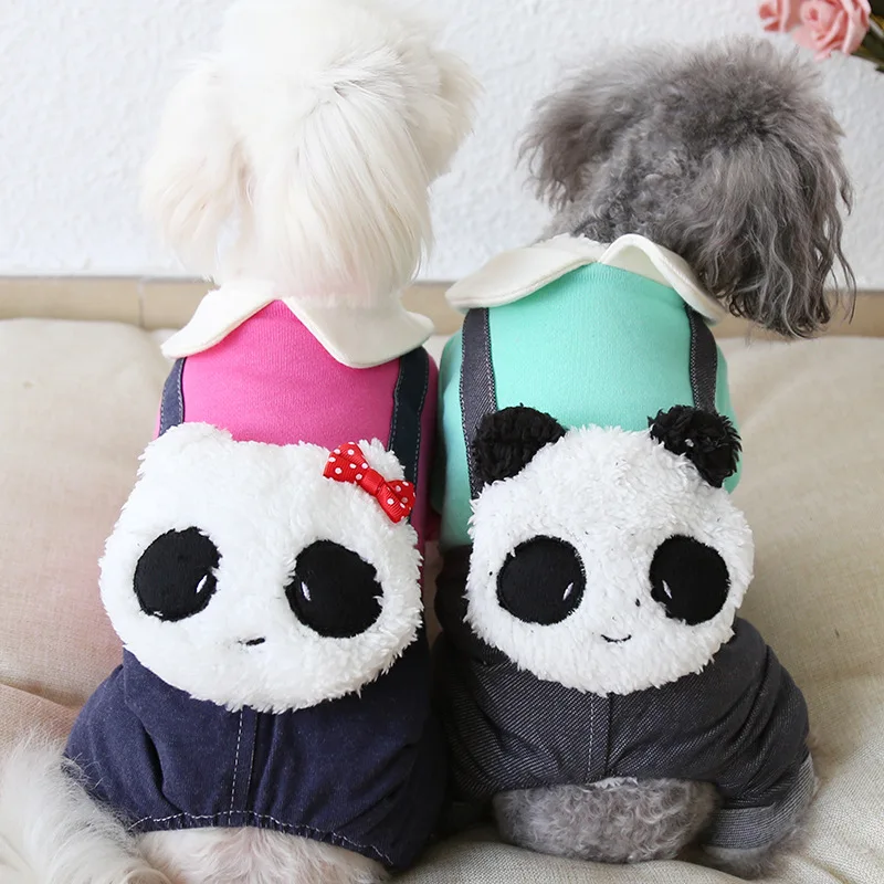 Зимняя одежда для собак четырёхфутовый питомец панда парное пальто платье