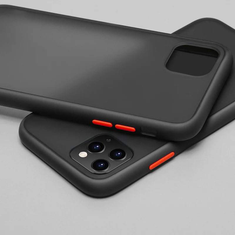 Для iPhone X XS XR Max 8 7 6 6S Plus 11 Pro чехол, противоударный прозрачный Гибридный Силиконовый чехол, брендовая Прозрачная мягкая задняя крышка - Цвет: Black and Red