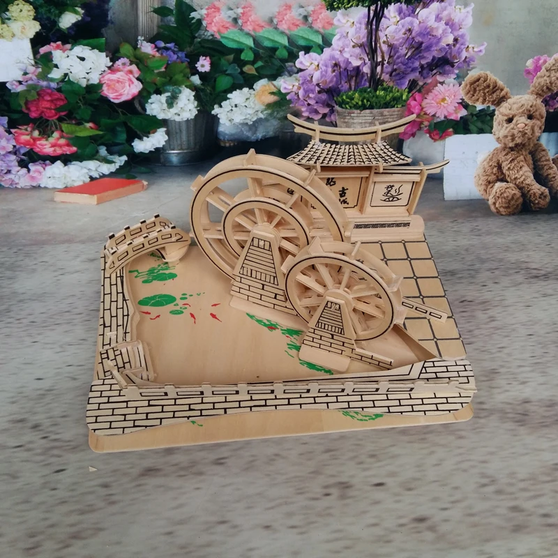 Деревянная модель 3D ручная сборка деревянная игра древнее китайское водное