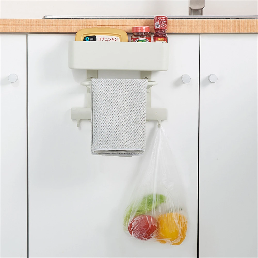 Настенный Многофункциональный кухонный держатель для хранения полка крючки