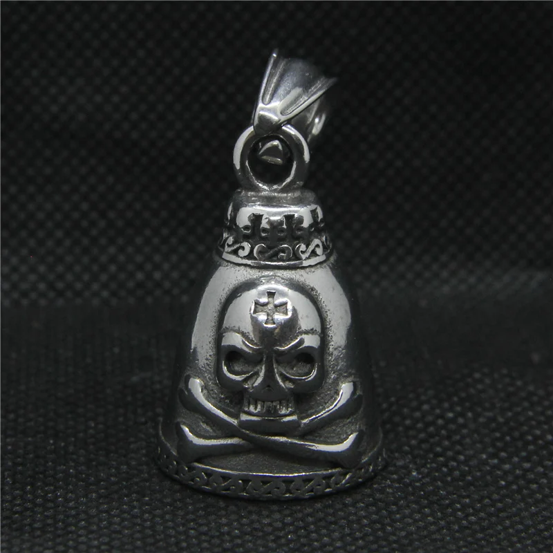 Новый кулон в виде колокольчика с черепом и перьями из нержавеющей стали 316L
