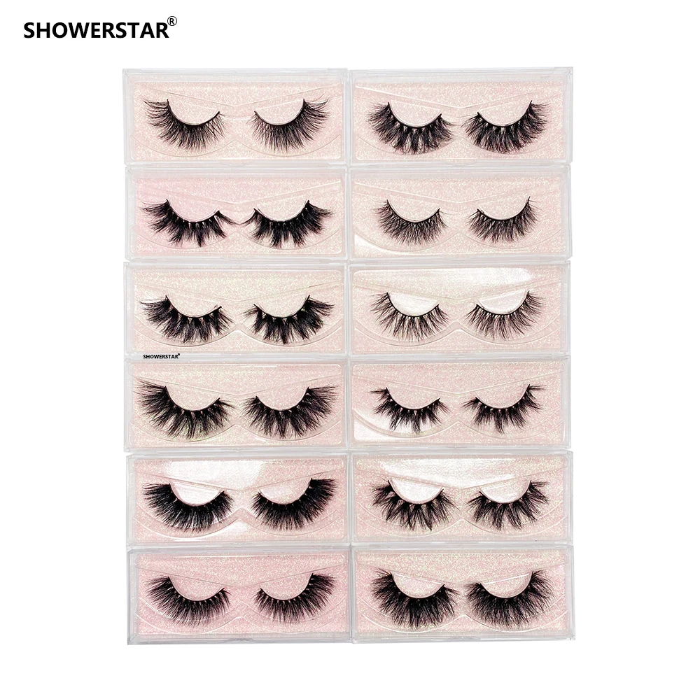 6D Flase Mink Eyelashes Natural Fluffy Extension Cross Work Date Party Simulation Hair Make Up 5D Eye Lashes E14 D22