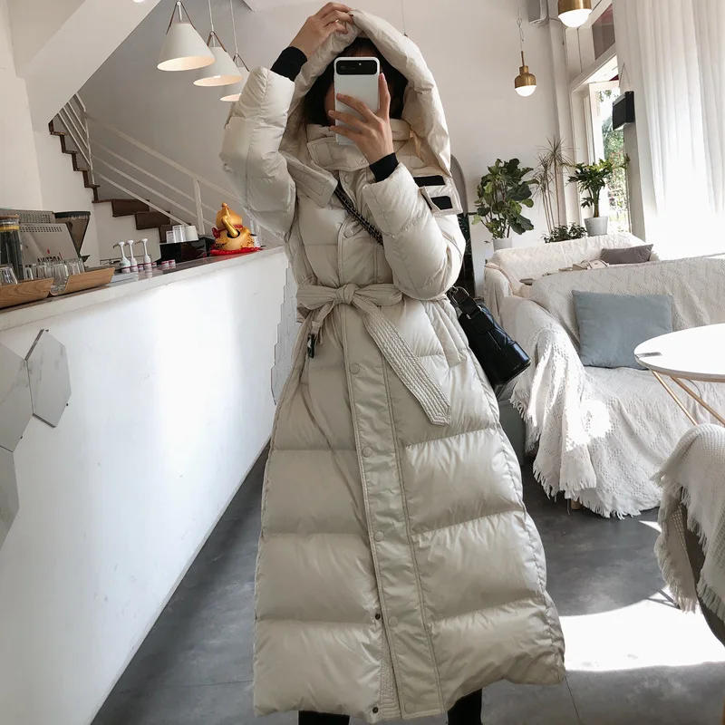 

JCHB 2021 90% White Duck Down Jacket Woman Long Female Winter Coat Korean Style Women Parkas Hooded Fashion Mujer Chaqueta Pph2