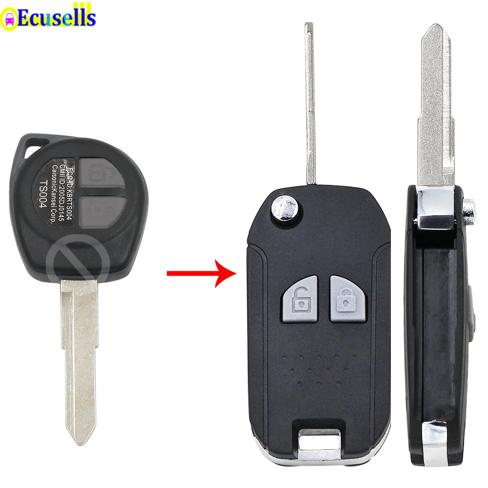 2 кнопки Складной флип пульт дистанционного ключа чехол для SUZUKI SX4 Свифт Vitara Liana