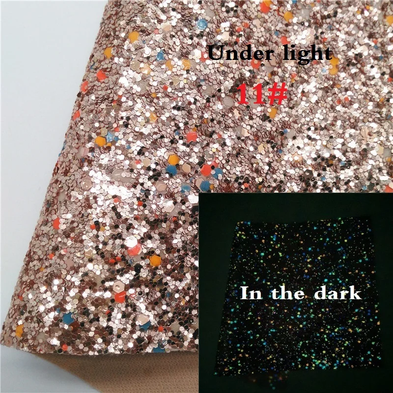 11 Glitterwishcome 21X29 см A4 Размер светится в темноте блестящая ткань, массивные блестящие кожаные листы, блестящий винил для луков, GM564A - Цвет: 11