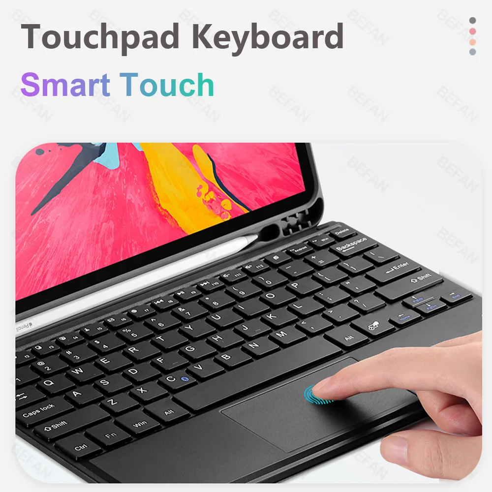 TouchPad Keyboard Case  for IPad 10.2 IPad 9.7 2017 2018  Pro 9.7 10.5 11 2019 2020 5 6 7 8th Mini12345 Pro12.9 Air 2 3 4 10.9