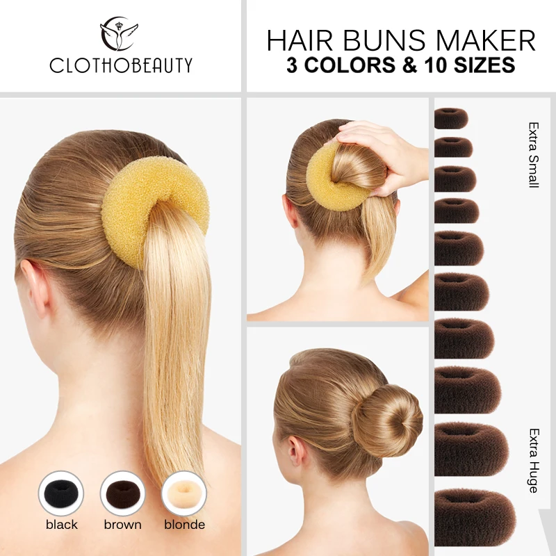 Clotobeauty 1 шт. булочки для волос пончик производитель женские шиньон Кольцо Стиль