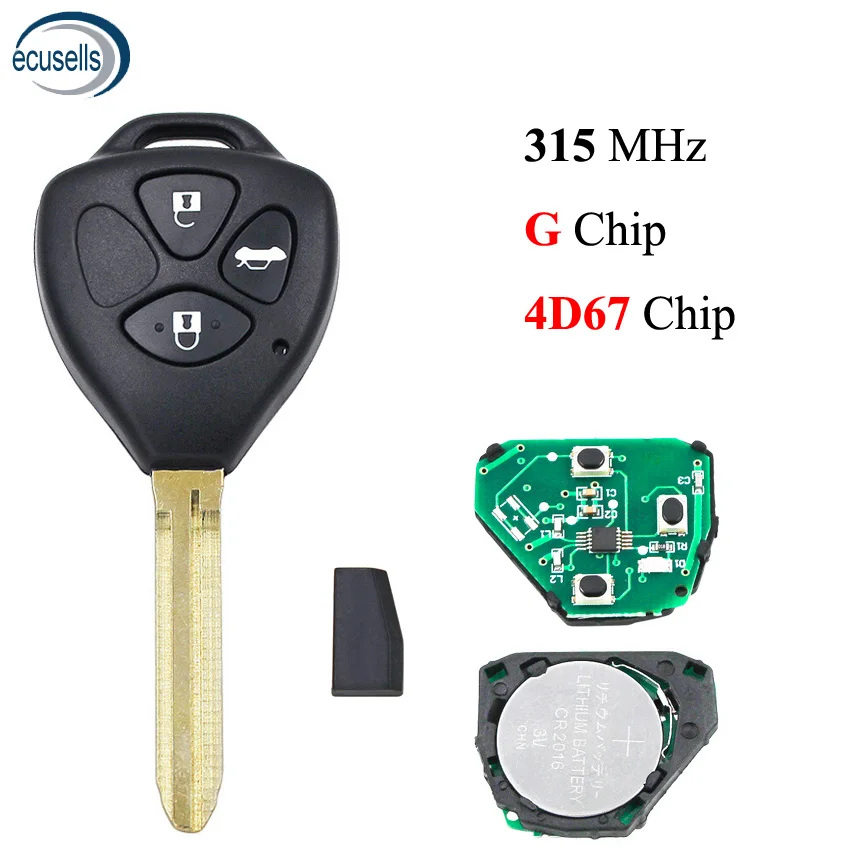 Штатив с 3 кнопками 315 МГц внутренним чипом G/4D67 для Toyota Camry TOY43 Blade | Автомобили и