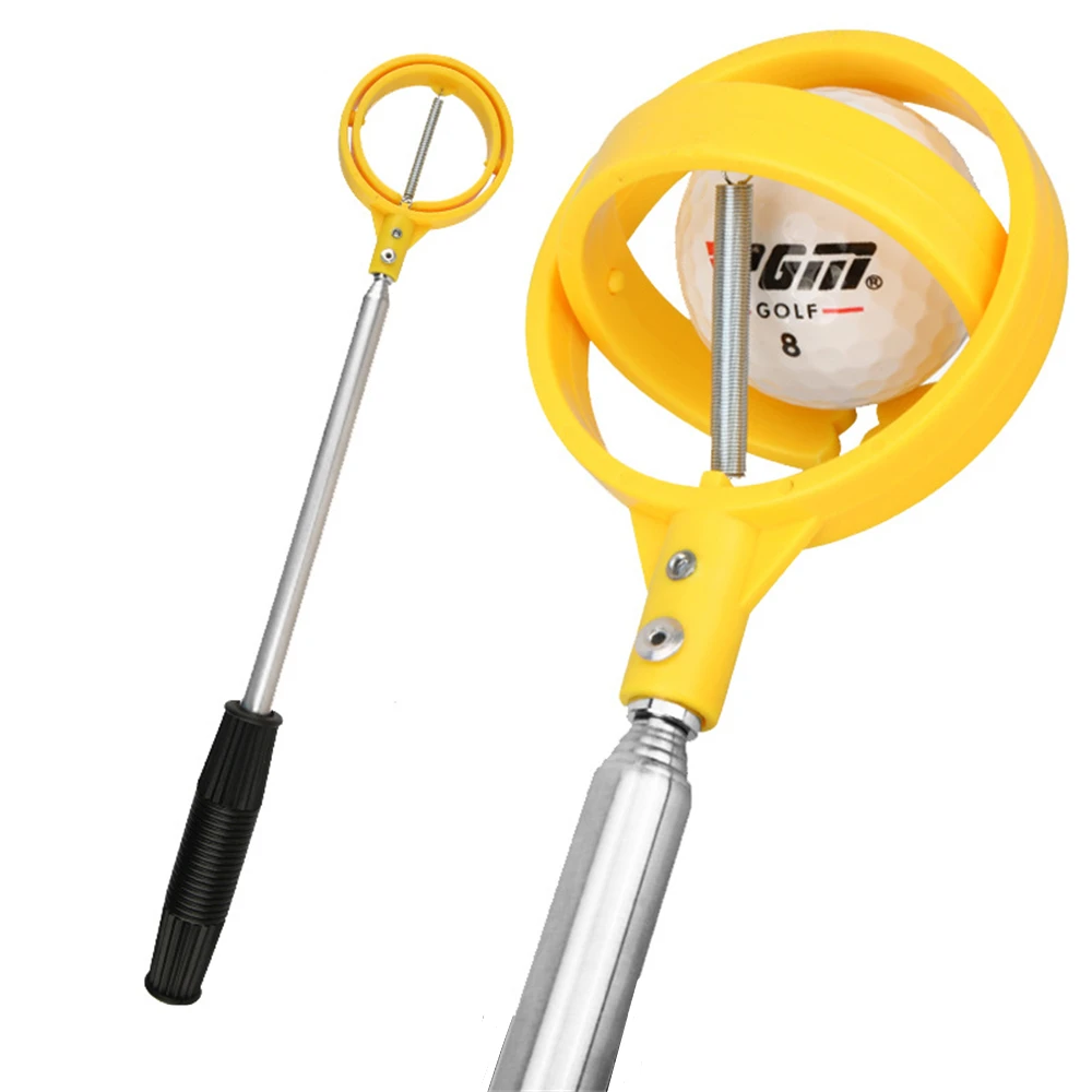 Telescopic 2M Golf Ball Picker Automatic Locking Scoop Retriever Retracted Golf Pick Up Ball In the Pond Barrier Zone THANKSLEE