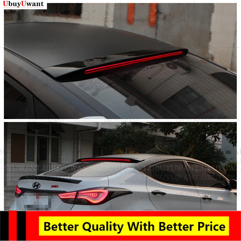 

High Quality ABS Material For HYUNDAI ELANTRA 2012 2013 2014 2015 2016 2017 Rear Roof Lip Spoiler Read Stop Brake Lamp LED Light
