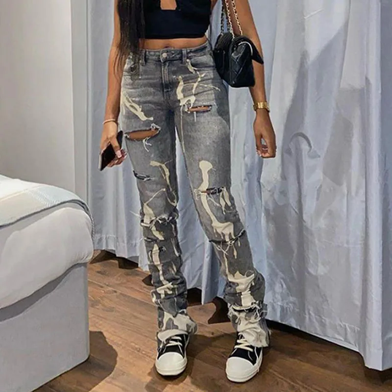 

Джинсы женские Мешковатые с завышенной талией, с широкими штанинами