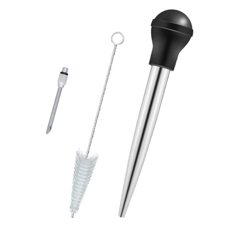 Набор для чистки индейки с силиконовой лампой шприц из нержавеющей стали иглы