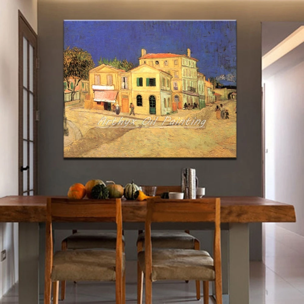 Желтый дом Винсента Ван Гога ручная картина маслом на холсте Настенная для