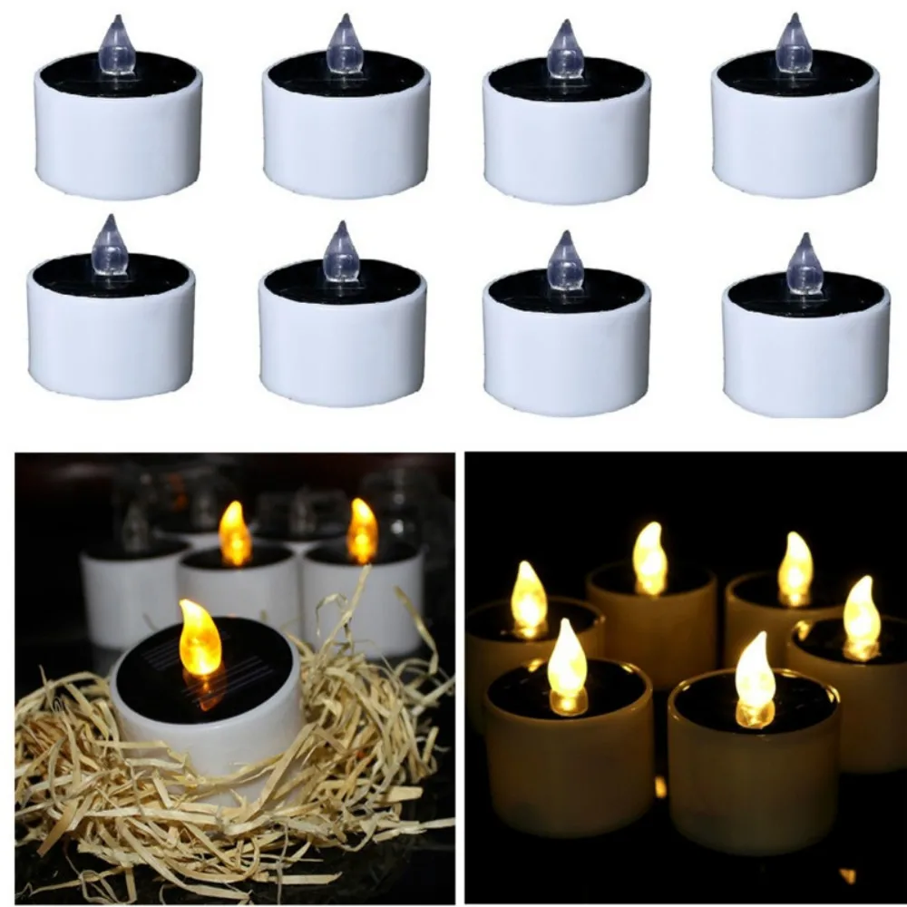 Солнечная энергия светодиодные свечи беспламенная электронная лампа ночник