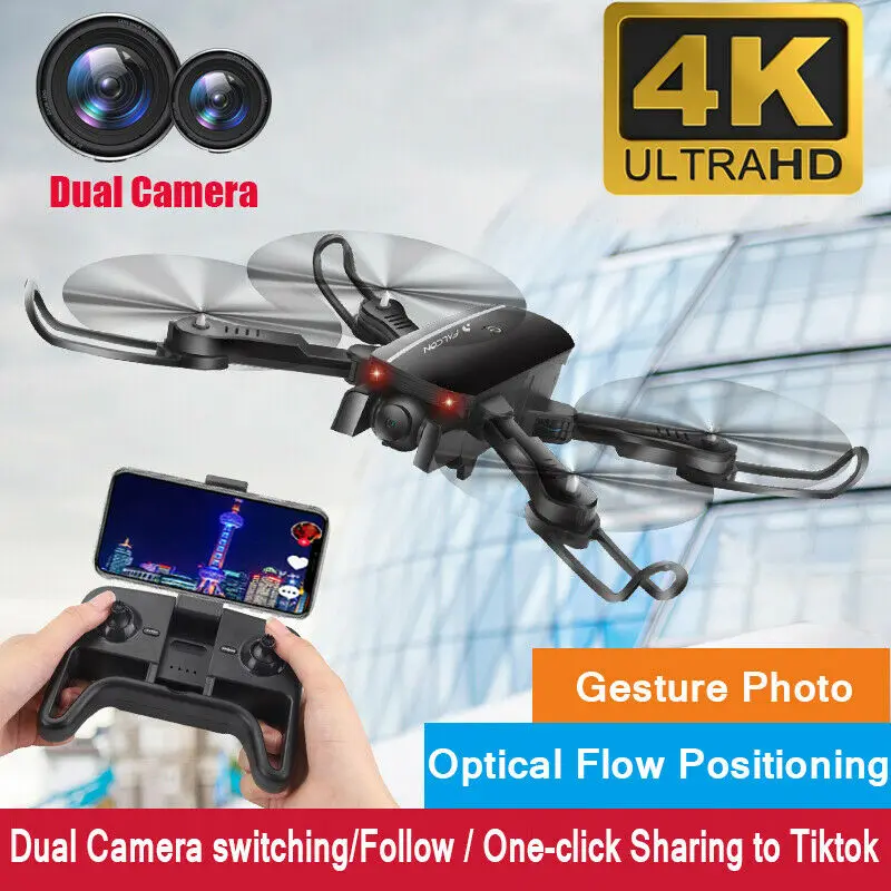 Дрон Радиоуправляемый с Wi Fi FPV и камерой 4K 1080P|Радиоуправляемые вертолеты| |