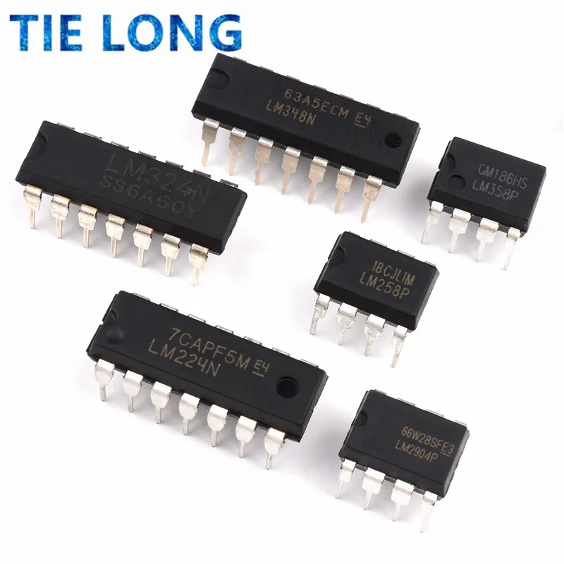 10 шт., схема усилителя UA741 UA741CP LM324 LM393 LM339 NE555 LM358 DIP LM358N LM324N LM339N LM393N NE555P UA741CN, Новая интегральная схема усилителя