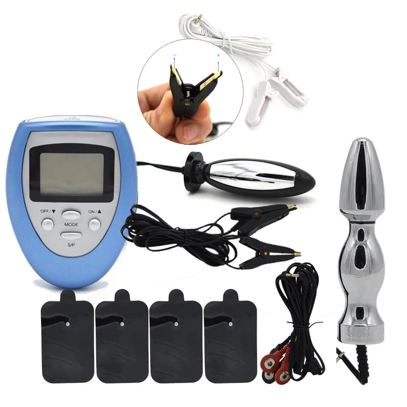 Фаллоимитатор с электрическим током Анальный вибратор Электрический импульсный