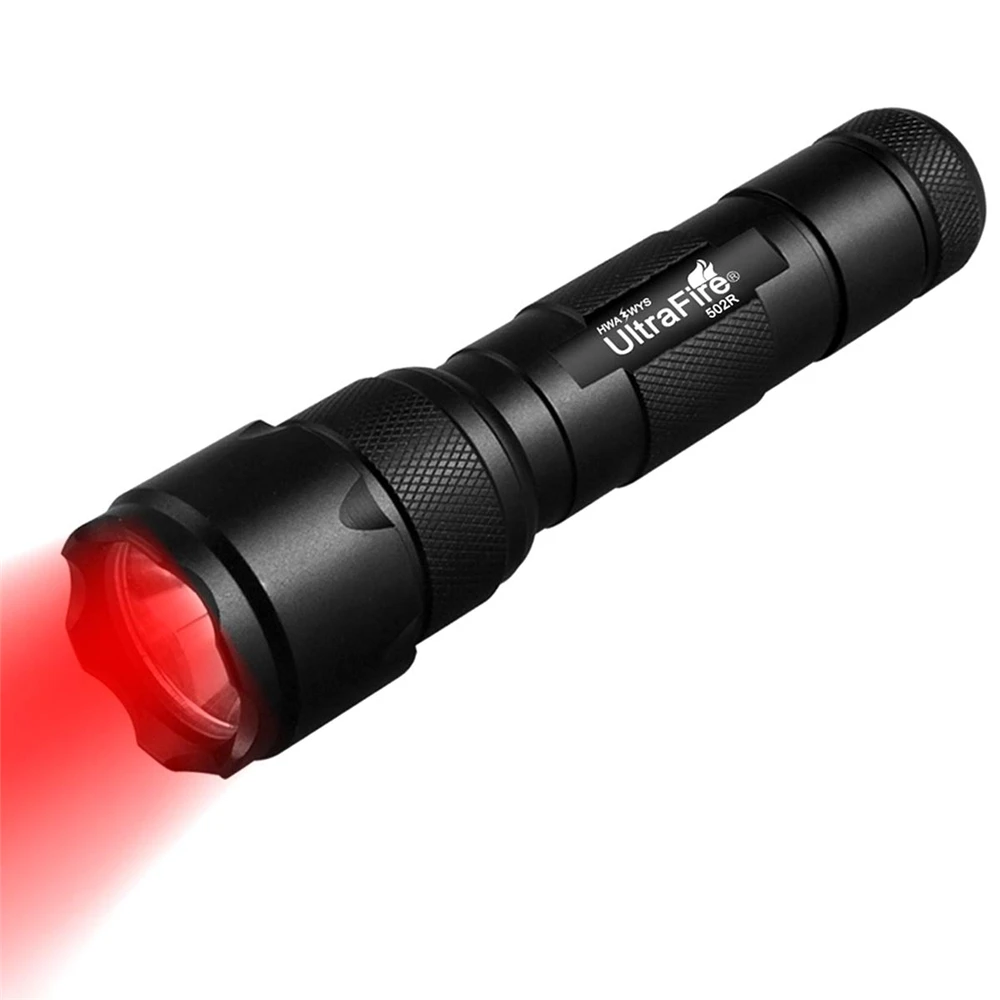 Ultrafire LED red flashlight Zoomable tactical field hunting torch 1 mode waterproof flashlight 18650 flashlight lantern
