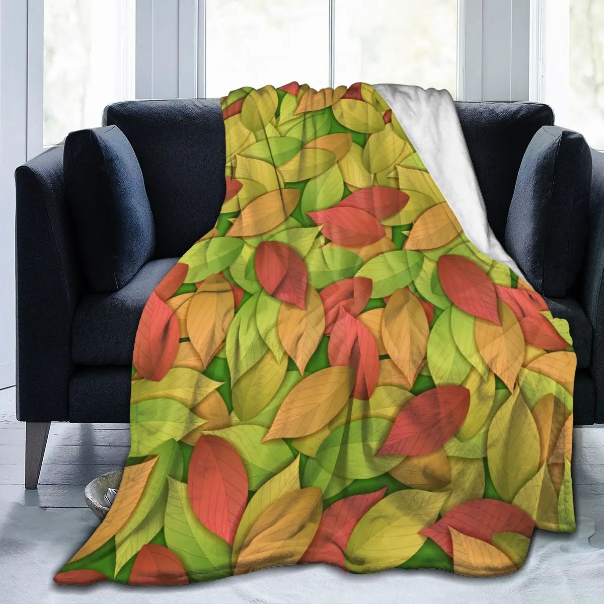 

Фланелевое Одеяло с цветными осенними листьями, мягкое тонкое Флисовое одеяло, покрывало для кровати, дивана, домашний декор, Прямая постав...