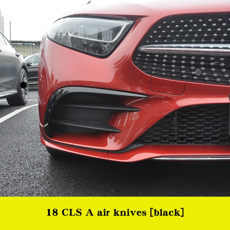 A black air knife Для Mercedes cls аксессуары cls c257 модифицированные передние Автомобильные наклейки на бампер противотуманные фары декоративные яркие полосы - Название цвета: A black air knife