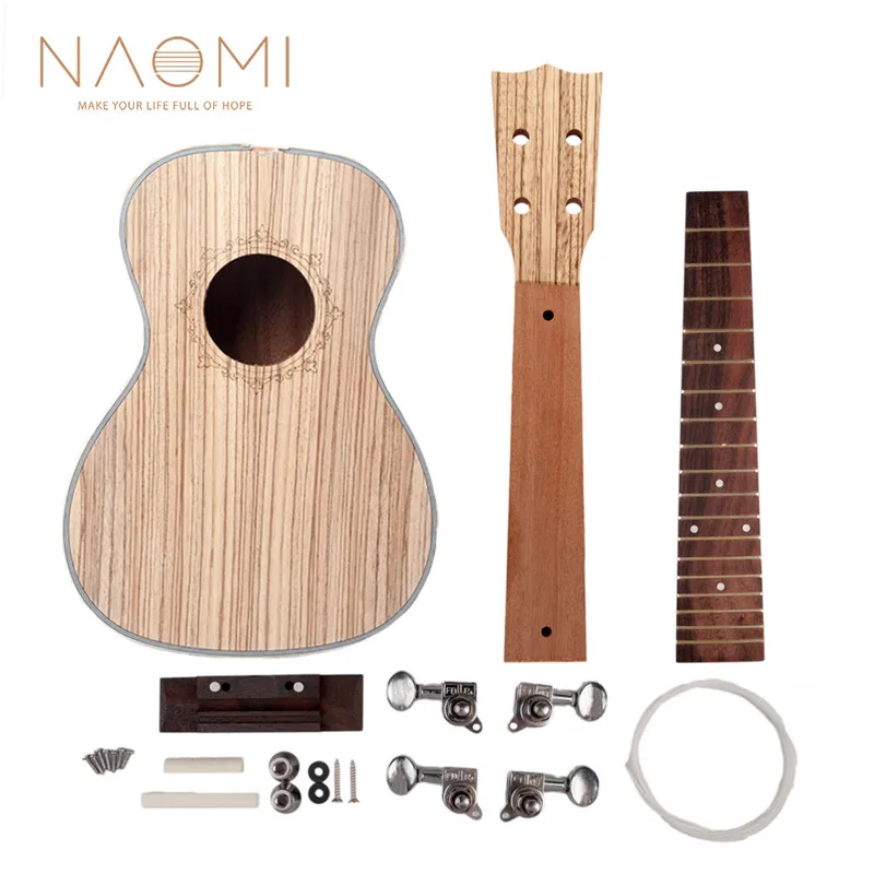 

Комплект укулеле NAOMI 23 Zebrawood, гавайская гитара, укулеле ручной работы, поддержка рисования, детская игрушка, сборка для начинающих, любителей