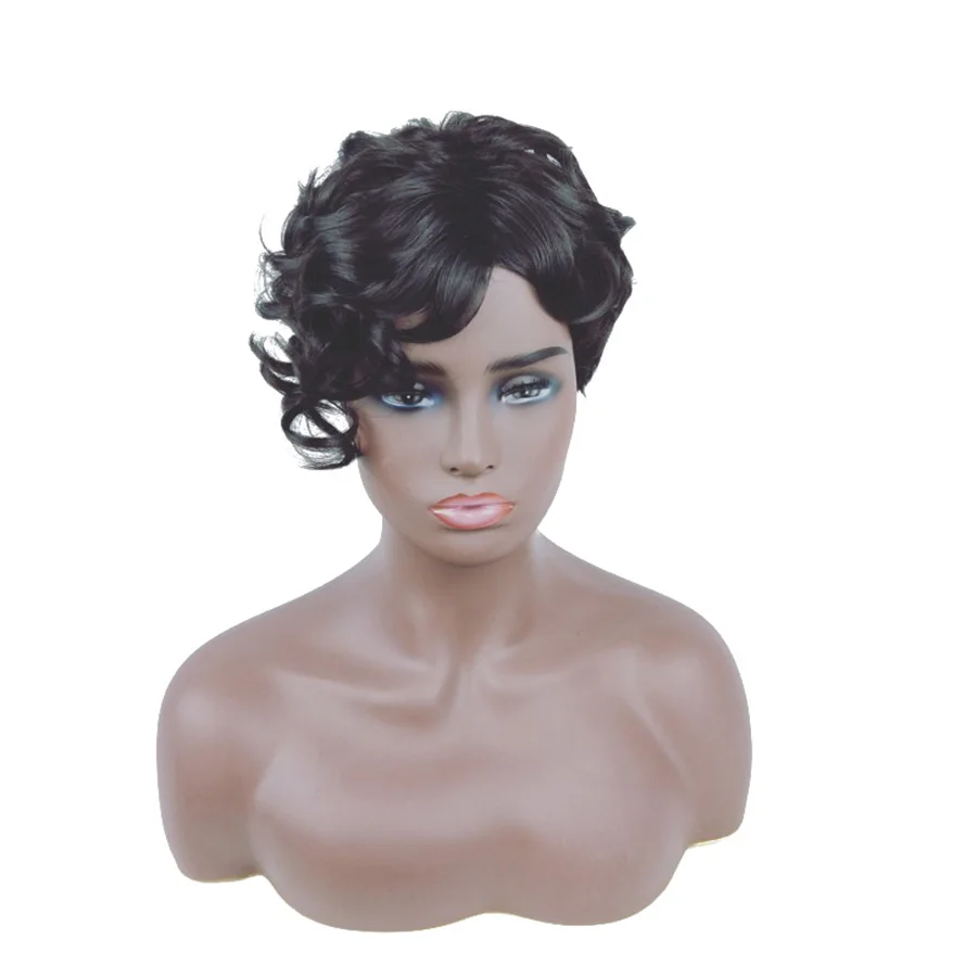 Парики из натуральных волнистых синтетических волос beauty On Line черный коричневый