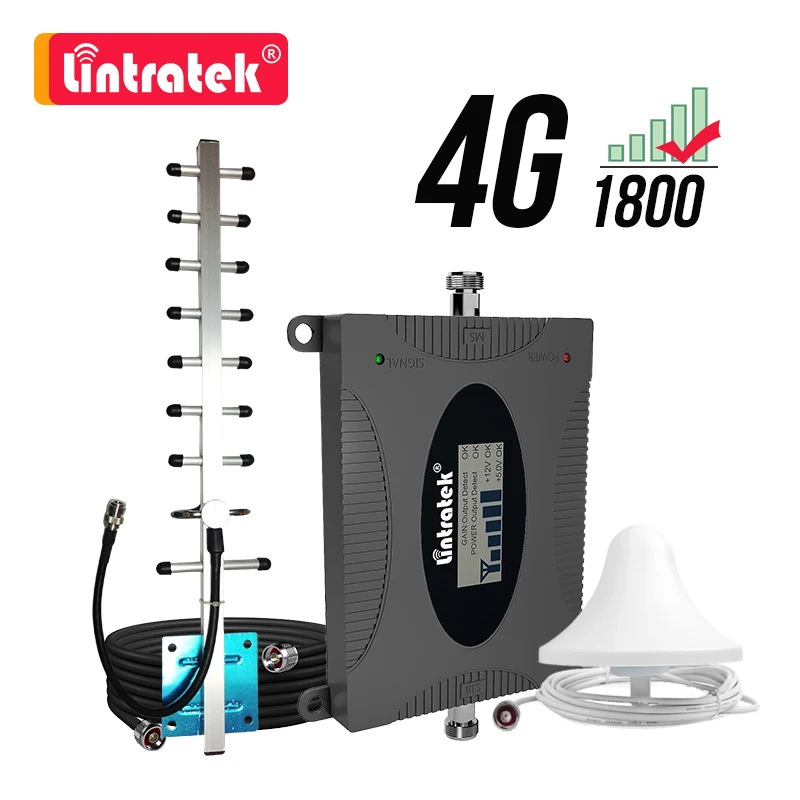 Lintratek ретранслятор 4G 1800 сотовый усилитель GSM сигнала смартфон LTE МГц 4g интернет DCS