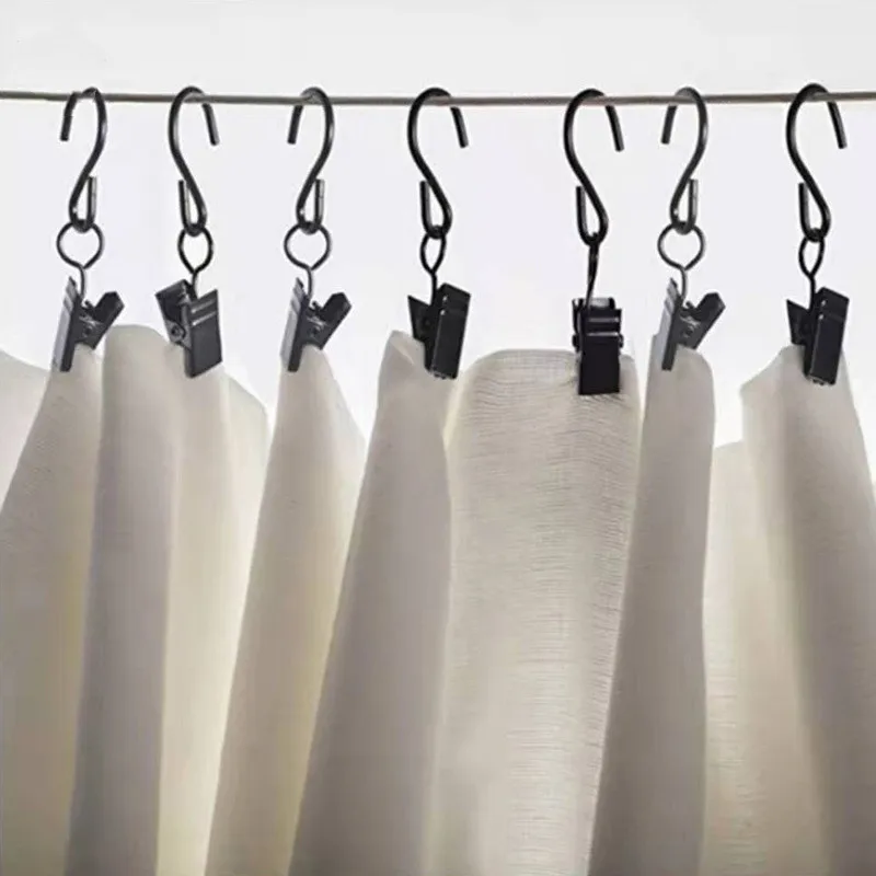 

10 Pcs Curtain Hook Clip Window Curtain Hook Clips Home Hanging Clothes Peg Iron Drapery Hook Curtain Buckle Accessories