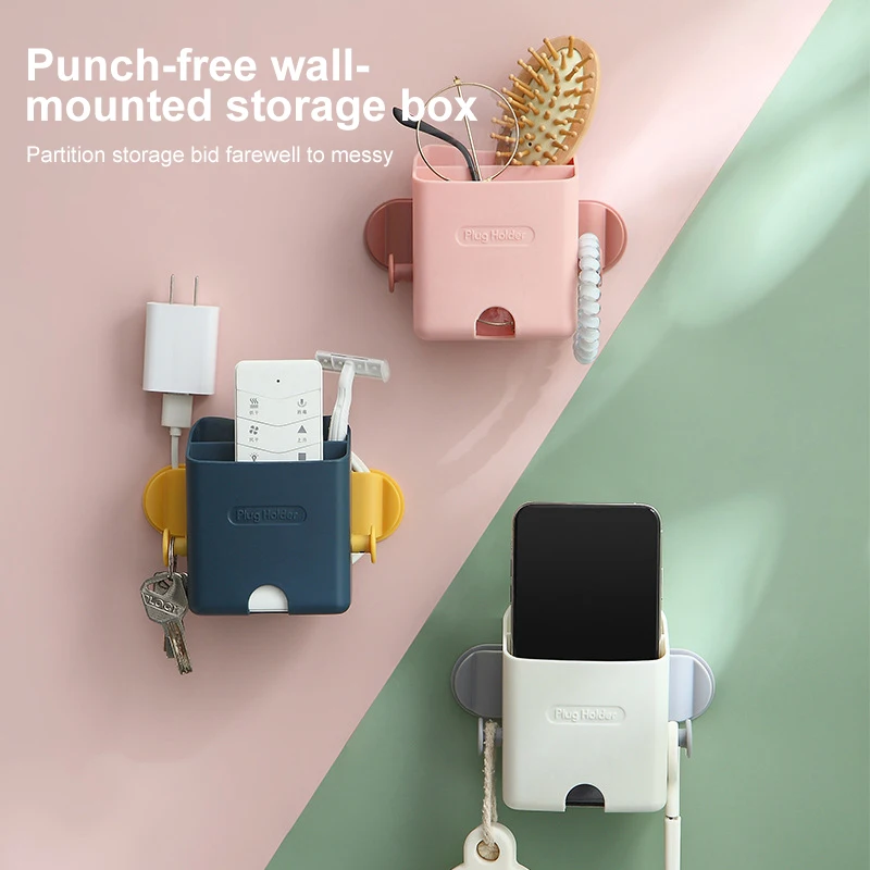 

Wall-Mounted Storage Box Remote Control Storage Box Air Conditioning Remote Control TV Storage Box Phone Holder