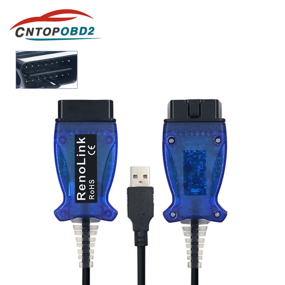 Недавно Renolink OBD2 V1.52 для Renault ECU Программатор диагностический кабель usb автоматический ключ программист для Dacia Key Programmin