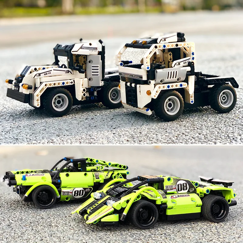 

Выносливый автомобиль техника с дистанционным управлением автомобиль супер гоночный Спорт гонщик строительные блоки кирпичи обучающие иг...