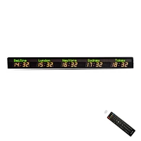 gps automatic correcting time 5 time zone led world wall clock