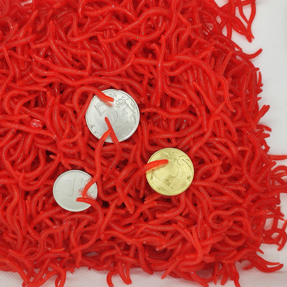 Рыболовная приманка 200 шт. Мягкая для ловли червя 3 5 см/0 15 г искусственная