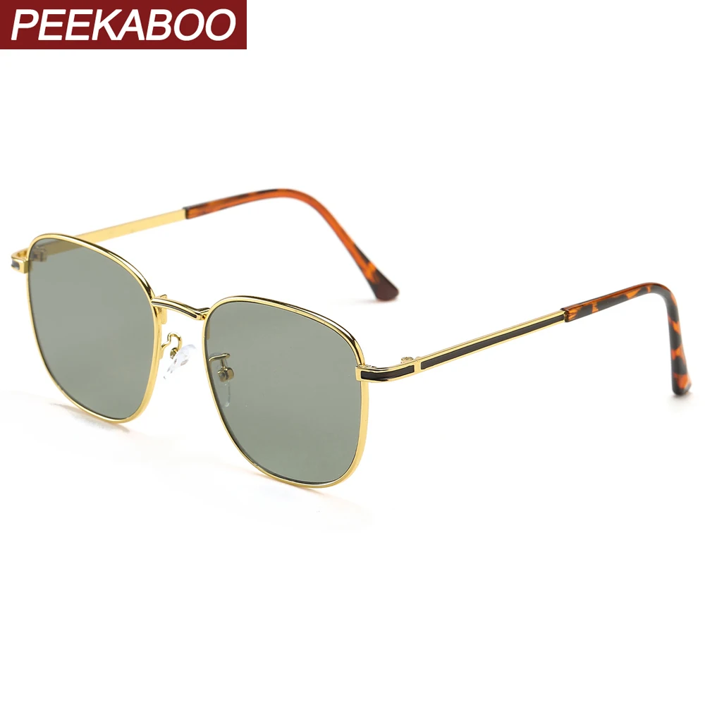 

Peekaboo квадратные очки для мужчин, металлические ретро солнцезащитные очки для женщин, uv400 зеленый коричневый 2022, мужские украшения, Летний ст...