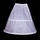 Цветочная юбка для девочек, 2 обруча, белая Нижняя юбка 65 см, Свадебный подъюбник, детская Однослойная кринолиновая юбка с эластичным поясом и кулиской