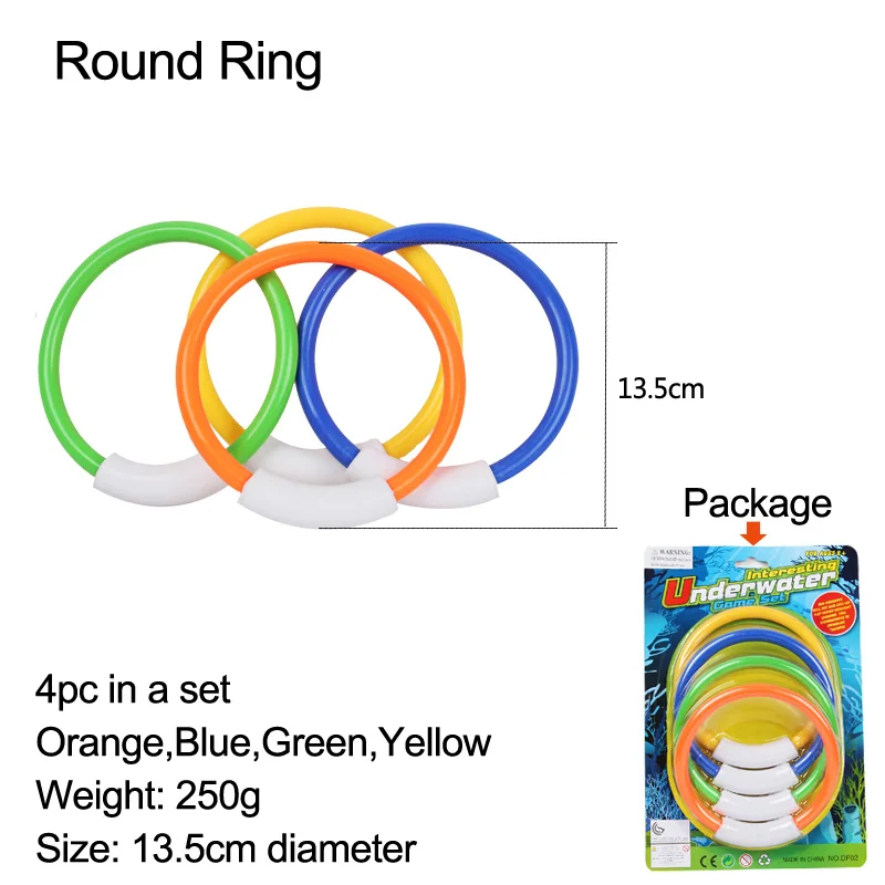 Round Ring Детский плавательный бассейн, игрушка для погружения, игрушка для погружения, для погружения, для обучения, для плавания, для тренировок, аксессуар для детей, бассейн, забавная игрушка для игры в бассейн, B41004 - Цвет: Round Ring