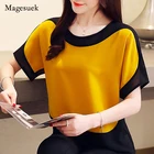 Футболка с короткими рукавами летние женские блузки размера плюс топы из шифона белая блузка женские топы и блузки Blusas Mujer De Moda 2021 3397 50