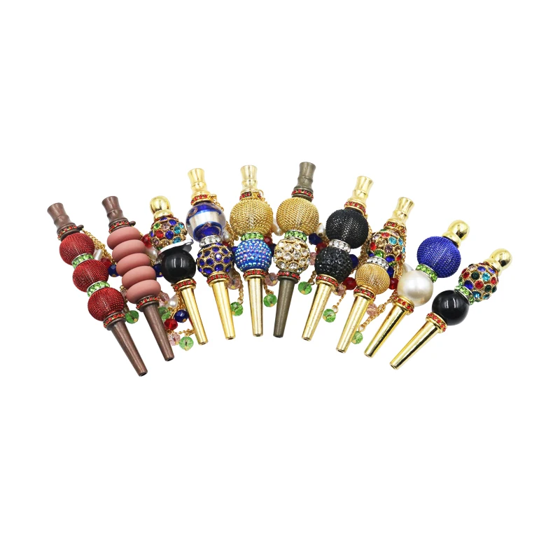 Pçs por Pacote Bela Moda Artesanal Incrustada Jóias Shisha Boca Narguile Filtro Ponta Hookah Bocal 10