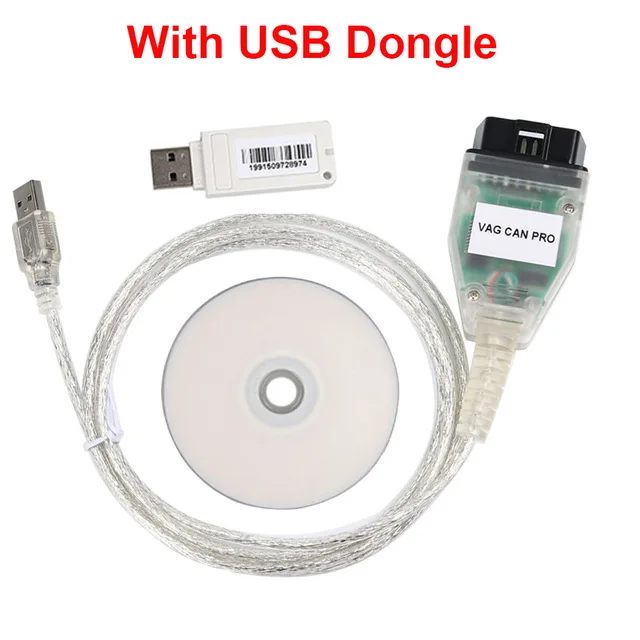 Профессиональный для VAG CAN PRO V5.5.1 CAN BUS+ UDS+ K-line S.W с FTDI FT245RL чип VCP OBD2 диагностический сканер - Цвет: with dongle