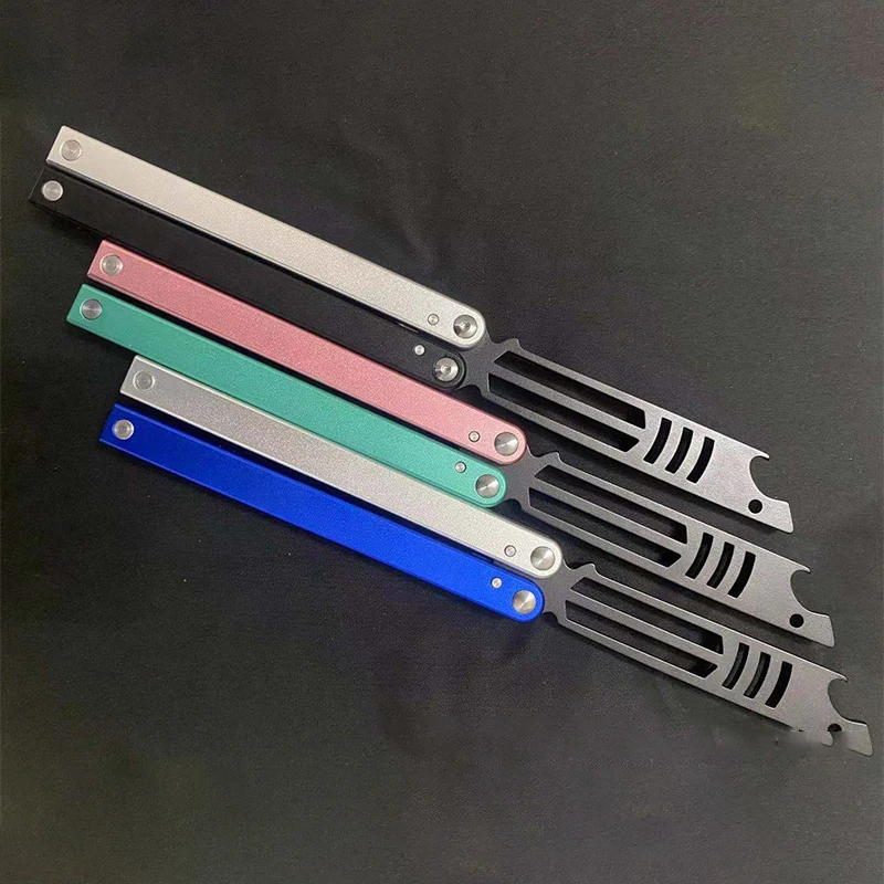 

One-Piece Aluminum Alloy Handle Small Shark Not Edged Butterfly Knife Safety Training Knife Beer Bottle Opener