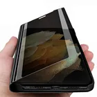Умный зеркальный Магнитный флип-чехол для Samsung Galaxy S21 Ultra Note 20 10 S10 Lite S8 S9 S20 Plus S 21 8 9, чехол-подставка для телефона