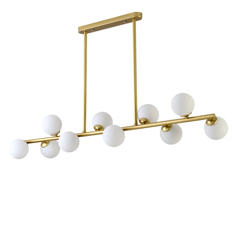 

Modern Chandeliers Kitchen Hanging Lamp Office Front Lights Dining Room Suspension Horizontal Glass Balls Lighting