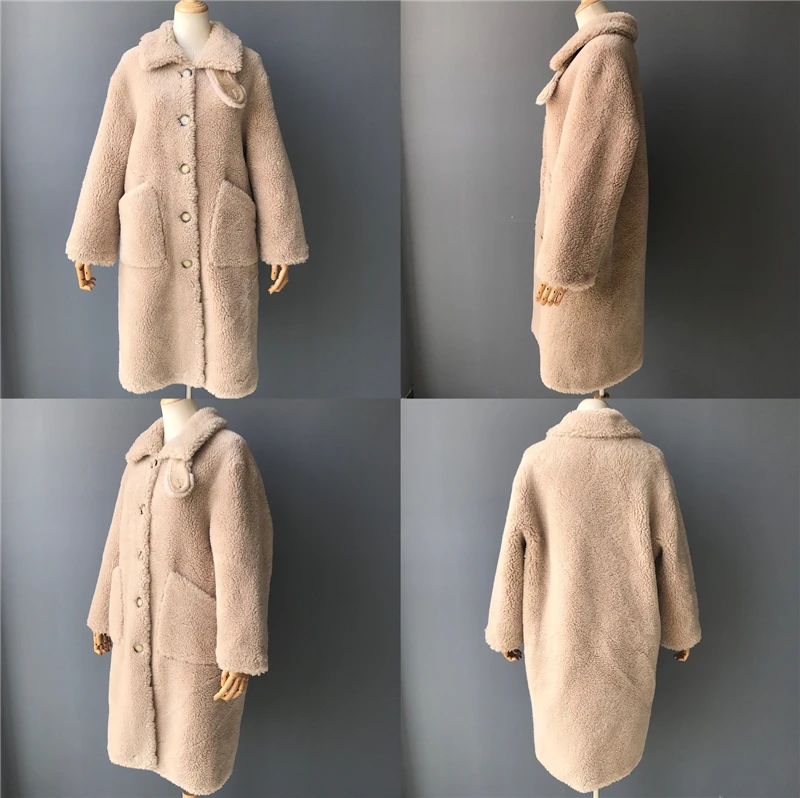 MAOMAOFUR шерстяное пальто зимняя новая модная длинная одежда женское теплое меховое пальто без рукавов Женская качественная куртка из овечьего меха