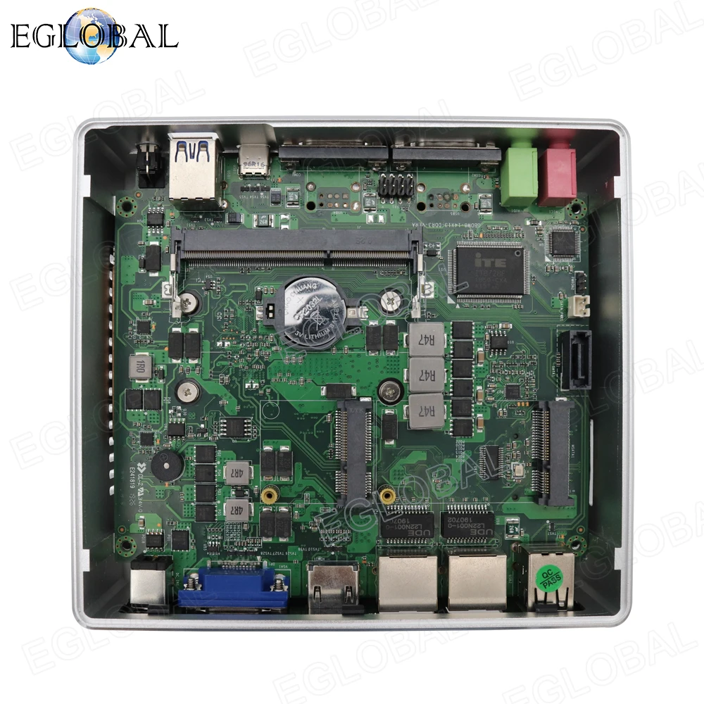 Портативный мини-компьютер Eglobal Intel Core i5 8250U i7 8550U Windows 10 мини-вентилятор M.2 SSD 2 RJ45 Lan
