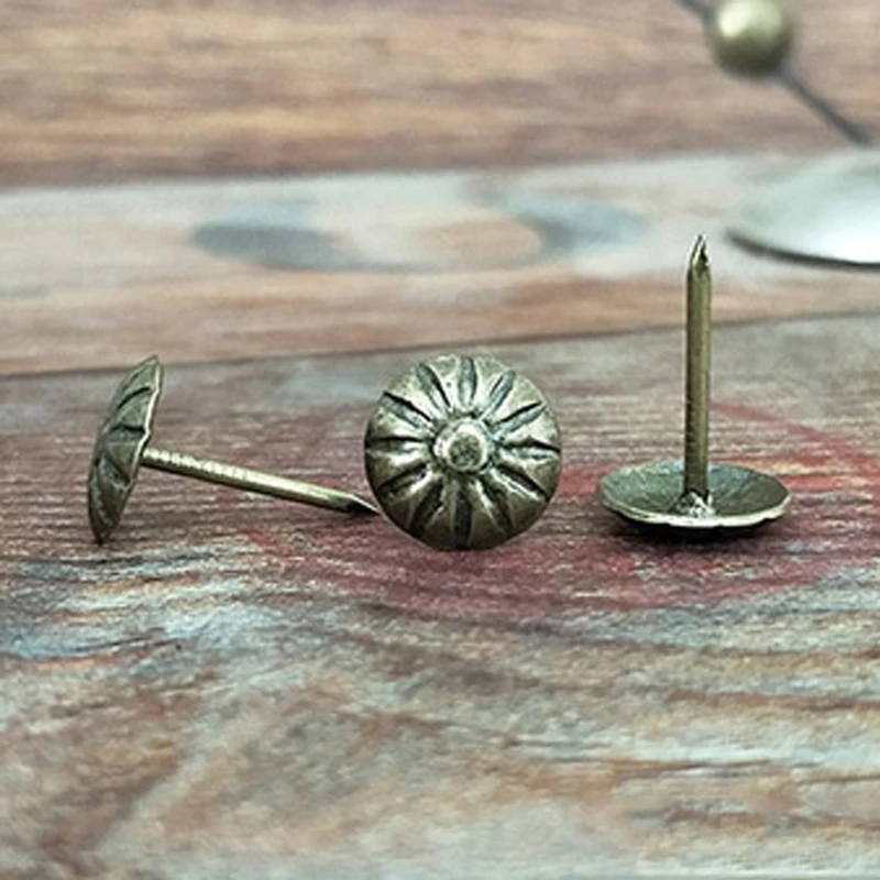 100 шт антикварные латунные мебельные гвозди Tack шпильки Pushpin Doornail фурнитура Декор