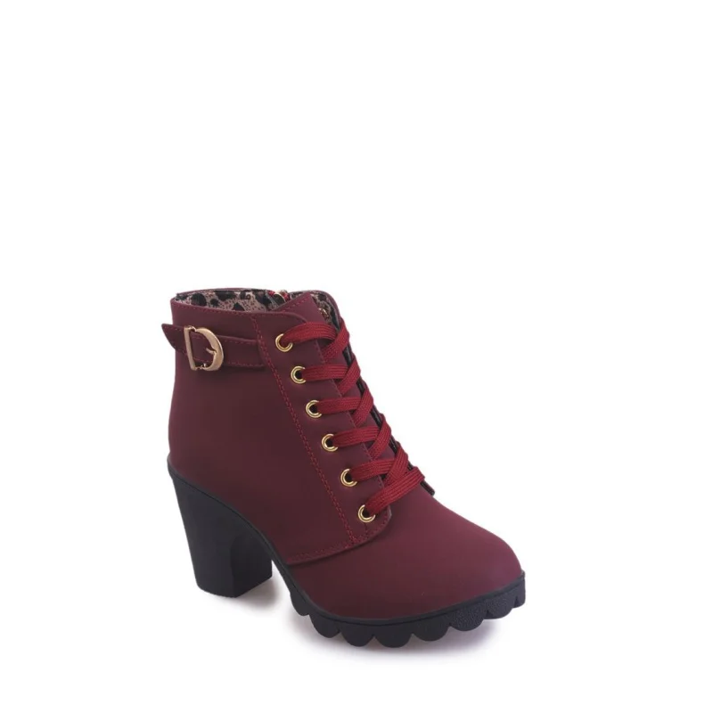 

2021 Hot women's high heels women's thick heel 2021 autumn and winter new boots women's fashion Korean ladies short boots women