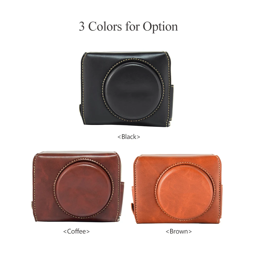 Винтажный защитный чехол из искусственной кожи для камеры со съемным плечевым
